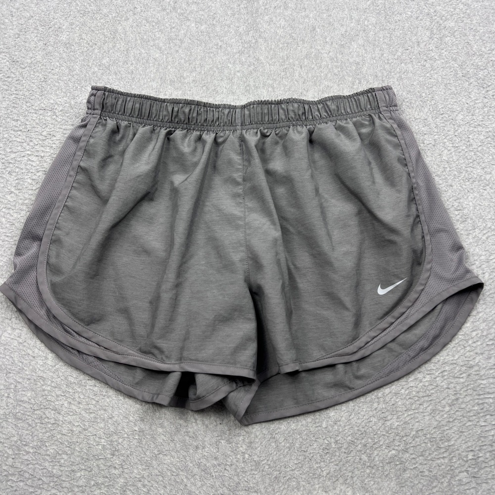 Nike Tempo Shorts Womens XL Gray Dri-FIT Mid-Rise Brief Lined Running Gym CU8890